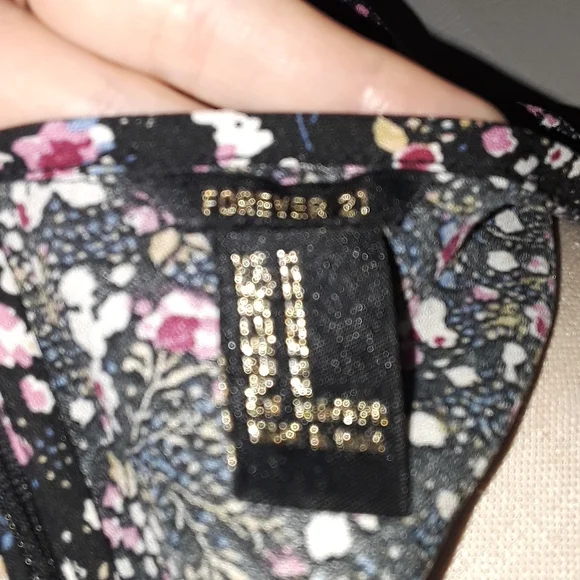 Forever 21 ditzy floral ruffle sleeve elastic waist boho top sz M pretty blouse - Picture 9 of 14